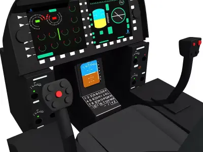 Black Helicopter Cockpit 3D model
