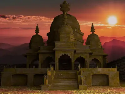 old castel Low-poly 3D model