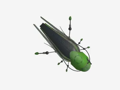 Insect Robot F10 Green - SciFi Character Design Low-poly 3D model