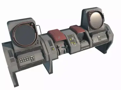 Future Sci-Fi Retro Radar Console 3D model