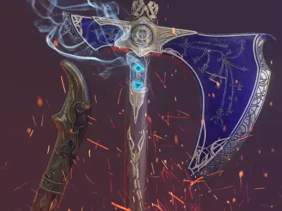 Leviathan axe God of war ragnarok Low-poly 3D model