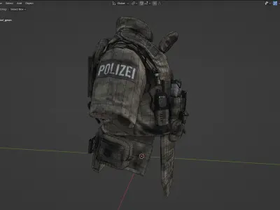 Austrian Special Forces COBRA Bulletproof Vest Military Tactical Low-poly 3D model