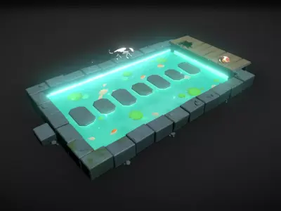 Japanese Pond Low-poly 3D model