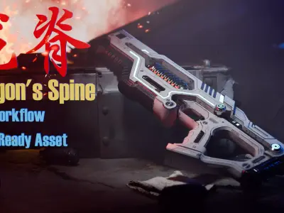 Sci-fi gun Low-poly 3D model