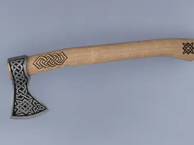 Slavic axe Low-poly 3D model
