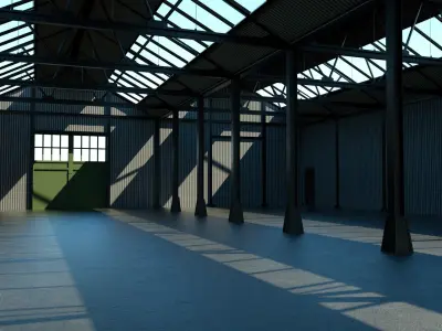 WW1 Factory Building Free low-poly 3D model