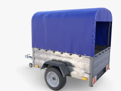 Cargo Trailer v4 Low-poly 3D model
