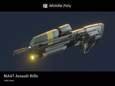MA47 Assault Rifle Free low-poly 3D model