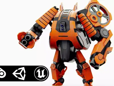 MILITARY ROBOT C-200 Rigged for Unreal Engine - Unity - MIXAMO 3D model