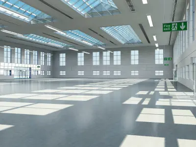 Warehouse Building Interior And Exterior 3D model