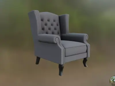 Furniture Wingback Chairs Transitional Free 3D model