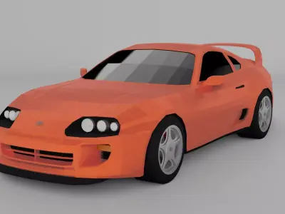 Toyota Supra mk4 low poly Free low-poly 3D model