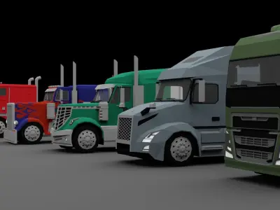 LOW POLY - TRUCK PACK Low-poly 3D model