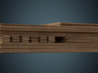 Wooden Sheets 1A Low-poly 3D model