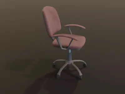 gaming gamer chair Old office style little dirty texture Free low-poly 3D model