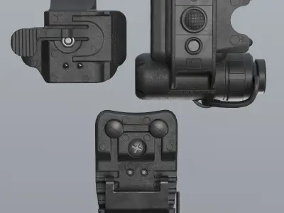 Surefire style helmet light Low-poly 3D model