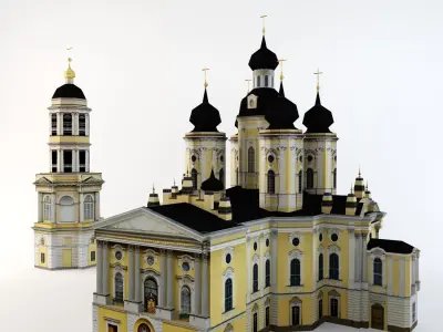 Vladimirs Cathedral St Petersburg Low-poly 3D model