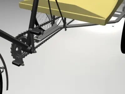 Rickshaw with seat 3D model