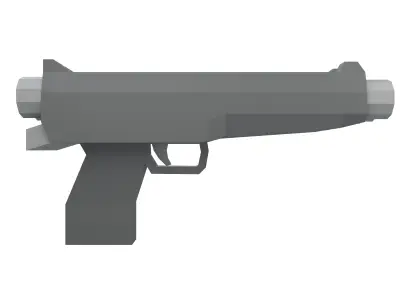 Low Poly Gun v2 001 Low-poly 3D model