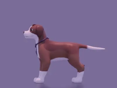 Cartoony Dog Low-poly 3D model