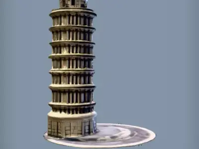 Tower of Pisa - 3D Model Pisa Tower Italy Low-poly 3D model