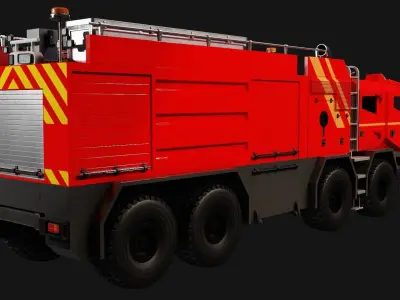 Military Firetruck Low-poly 3D model