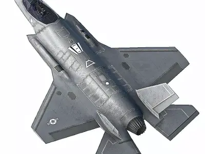 F35 A fighter jet flying in air Low-poly 3D model