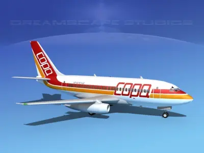 Boeing 737-100 Copa Panama 3D model