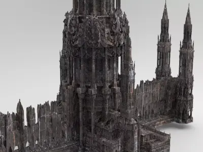 Fantasy London Tower City Street 3D model