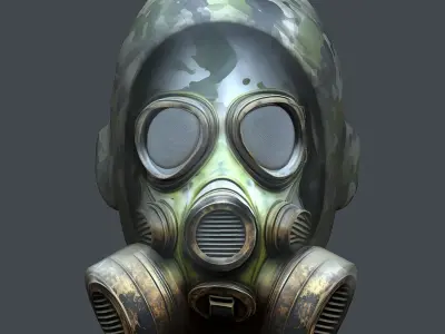 Gas mask helmet 3d model military combat Low-poly Low-poly 3D model