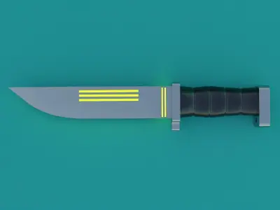 SCI-FI knife 3D model yellow 3D model