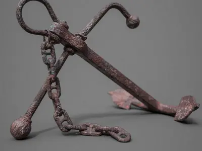 Old Rusty Anchor 3D model