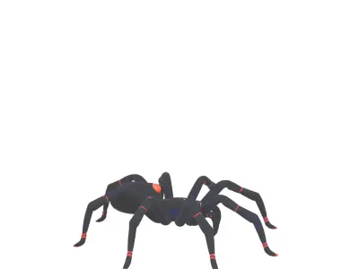 Black Widow Spider 3D Model Jointed Legs Shiny 3D model