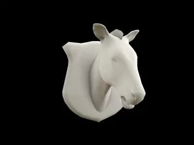 Zebra Head Low-poly 3D model