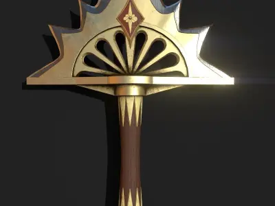 Zweihander sword Low-poly 3D model