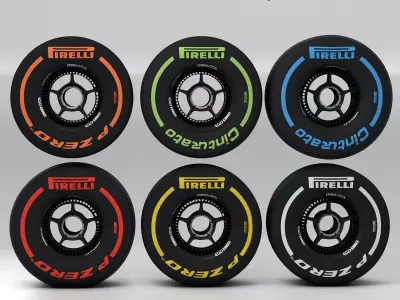 enkei front tyre set Low-poly 3D model