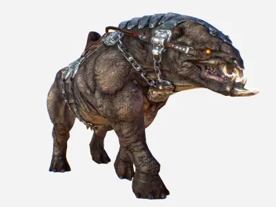 Creature mount Mastodont PBR Low-poly 3D model