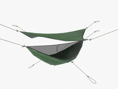Hammock tent Low-poly 3D model
