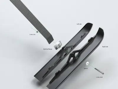 Snow Ski Landing Gear for RC aircraft 3D printable 3D print model