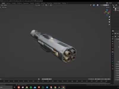 Sci-Fi Rocket Launcher 01 Low Poly Game Ready Asset Low-poly 3D model