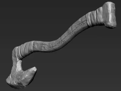 Zbrush Battle Axe 01 3D model
