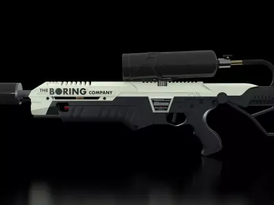 The Boring Company Not a Flamethrower Gun Low-poly 3D model