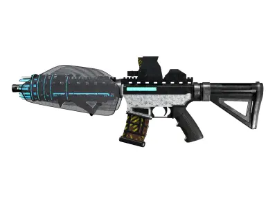Space age Colt AR 15 machine gun assault rifle 3D model