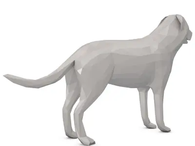 Dog Low Poly labrador retriever Low-poly 3D model