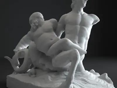 Marine Centaur Carrying Silenus Louvre 3D model