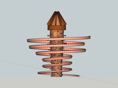 Temple 4 - The Ribbon Temple Low-poly 3D model