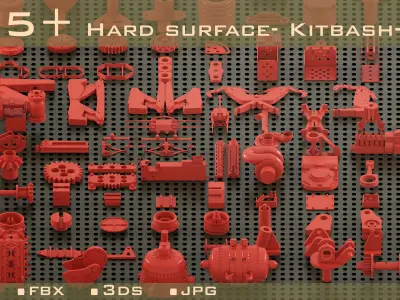 205 Hard surface-kitbash-Vol 02 Low-poly 3D model