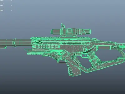 Scifi Gun Low-poly 3D model