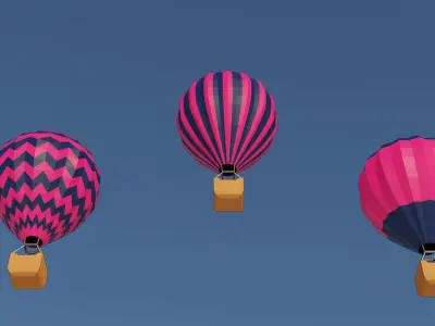 Low poly hot air balloon Low-poly 3D model