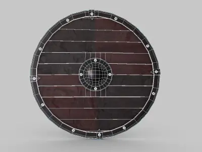 Viking Round Shield Low-poly 3D model